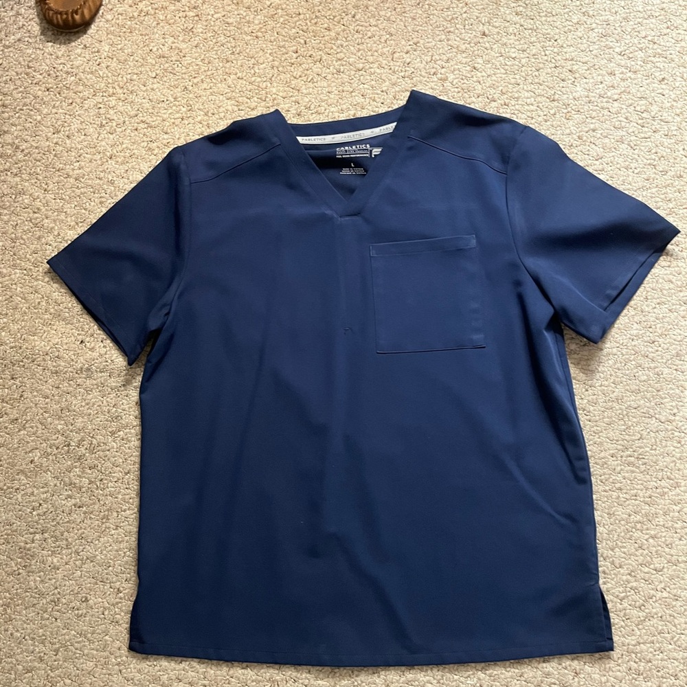 men's fabletics navy blue scrub set